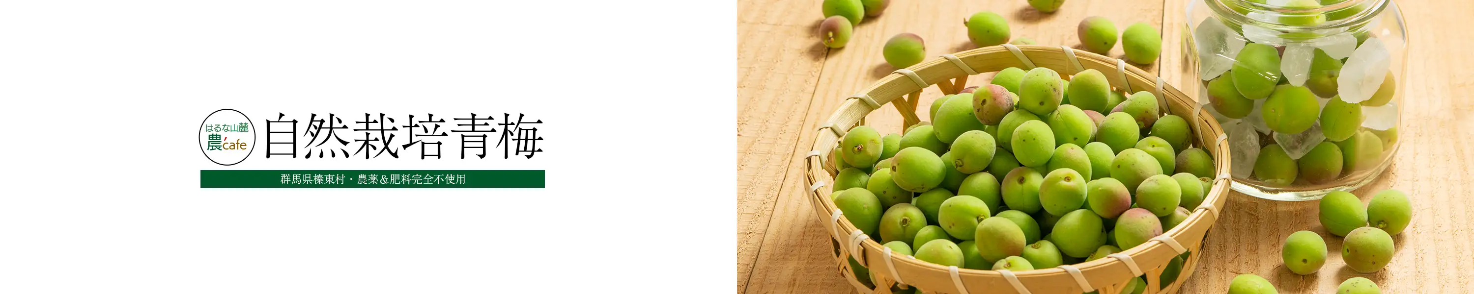 はるな山麓 農cafe「自然栽培青梅」農薬・肥料完全不使用