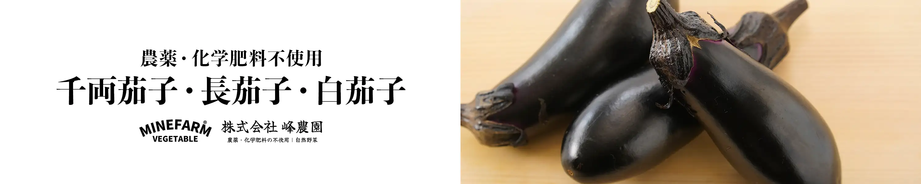 農薬・化学肥料不使用 峰農園「千両茄子・長茄子・白茄子」