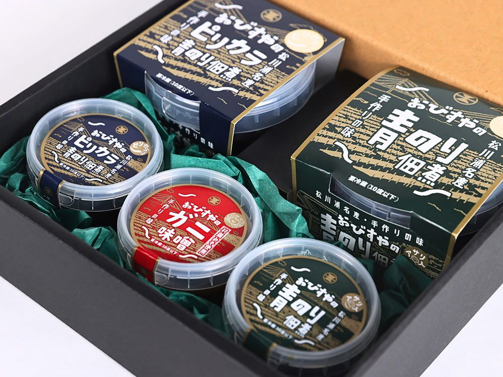 ピラルクのアマゾン煮「箱」 おびすや・「大切な人へ、福の箱」3種の佃煮詰め合わせ | 安心堂 食の